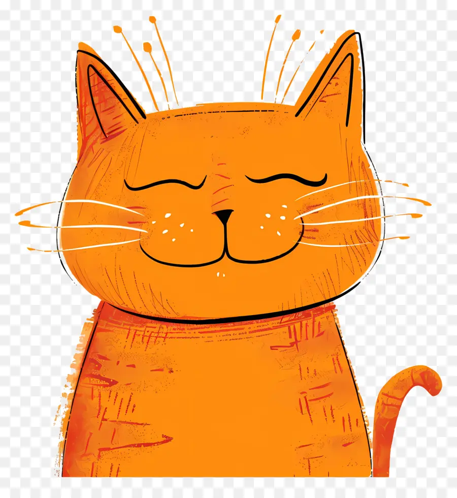 счастливый кот，оранжевый кот PNG