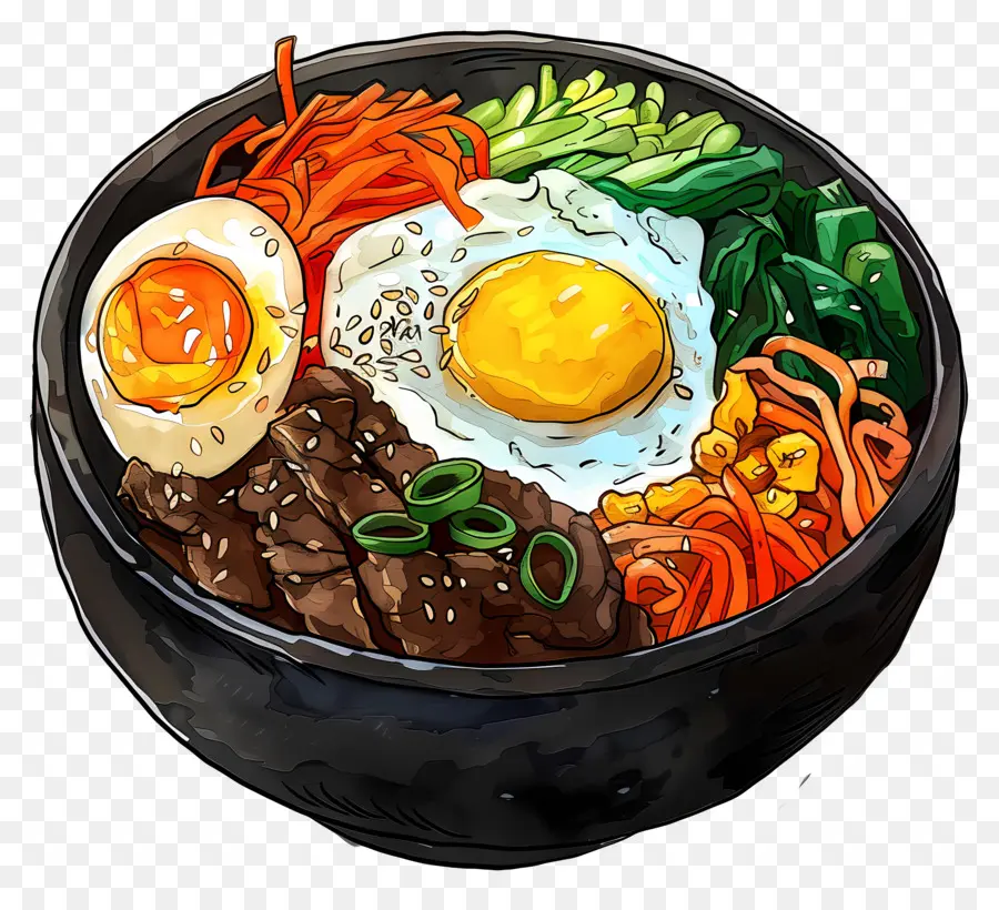 пибимпаб，корейское блюдо PNG