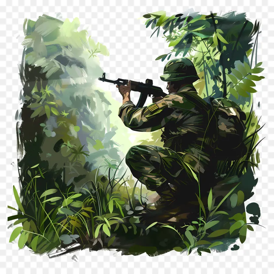 Солдат，цифровая живопись PNG