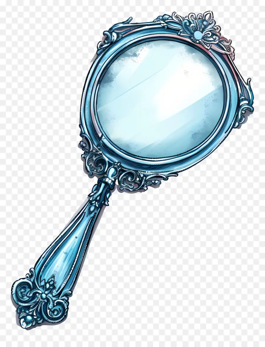 голубое зеркало，маленькое зеркало PNG