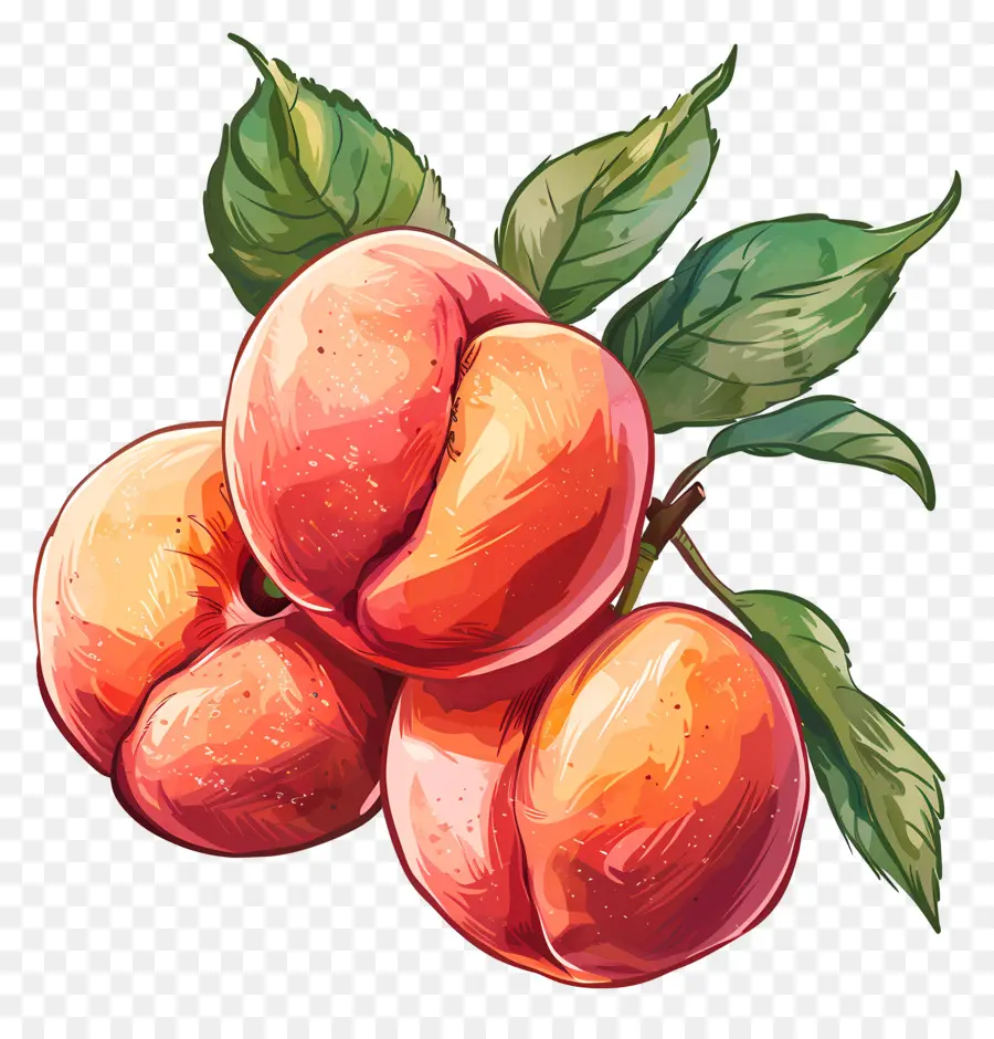 персики，спелые персики PNG