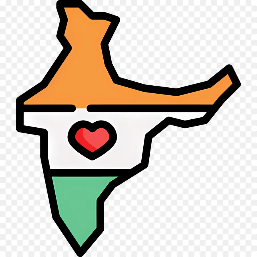 India Map，флаг Индии PNG