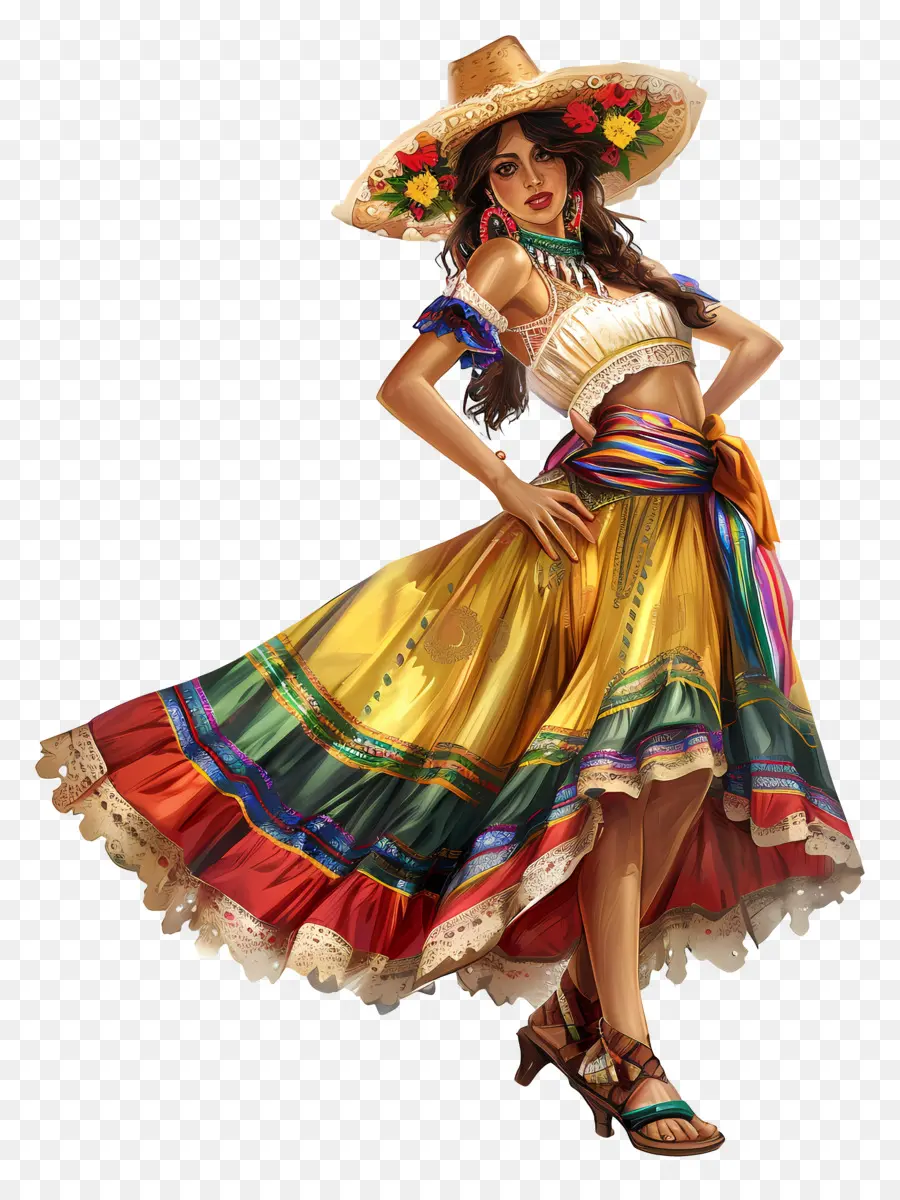 Пять Мая，мексиканская платье PNG
