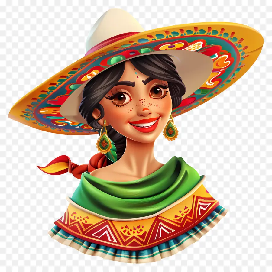 Пять Мая，Традиционное мексиканское платье PNG