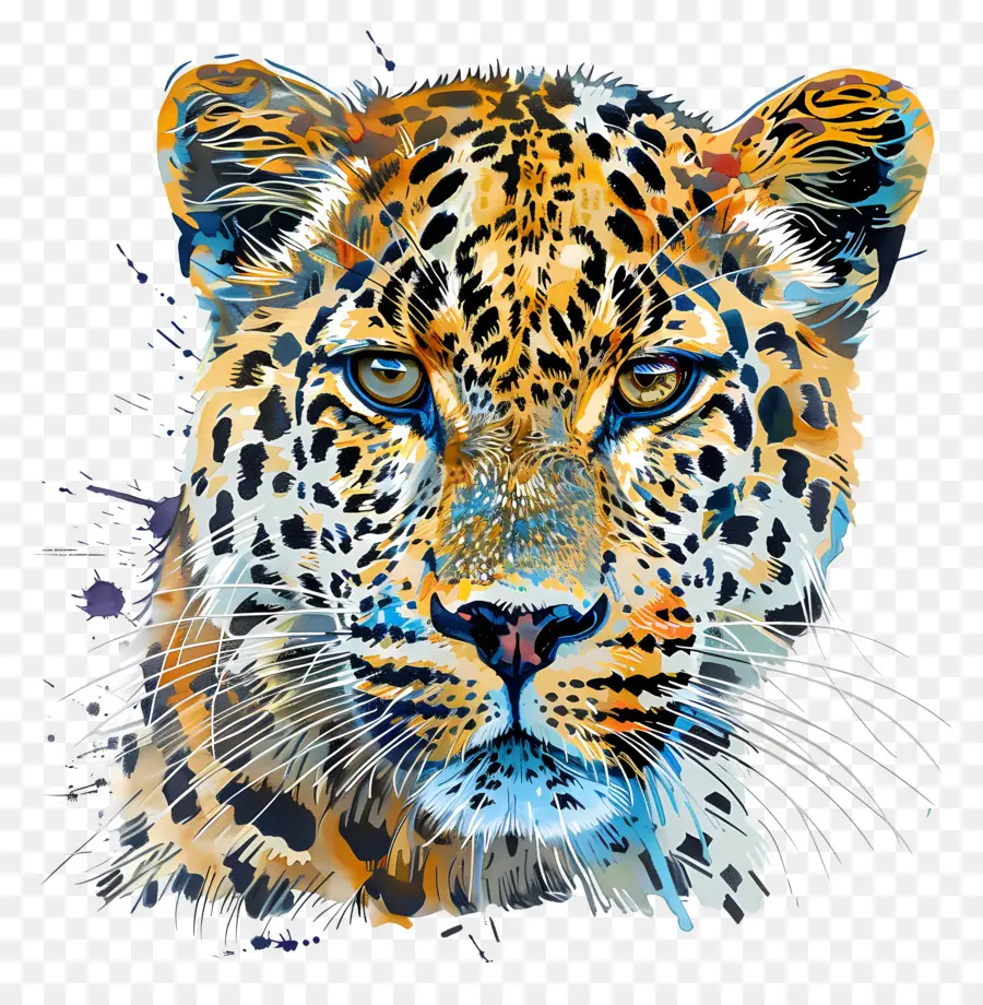 Амурский леопард，цифровая живопись PNG