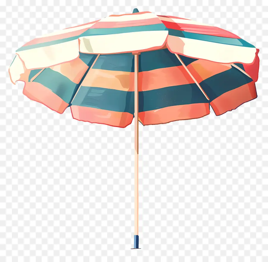 пляжный зонтик，разноцветные полосы PNG