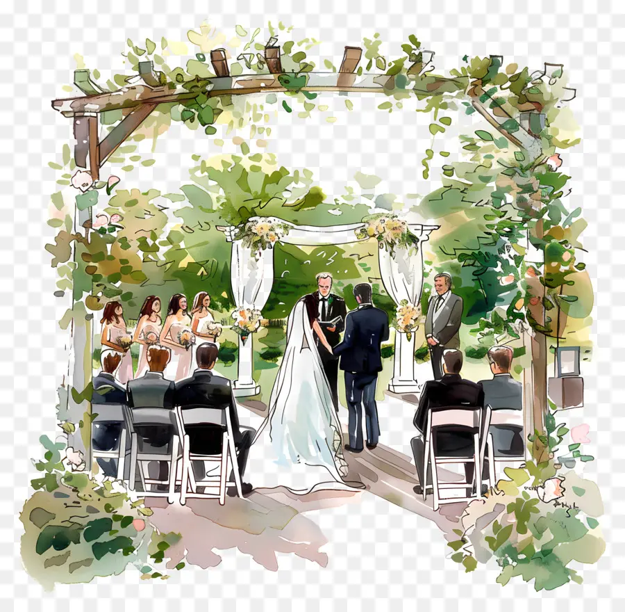Свадьба на открытом воздухе，свадебная арка PNG