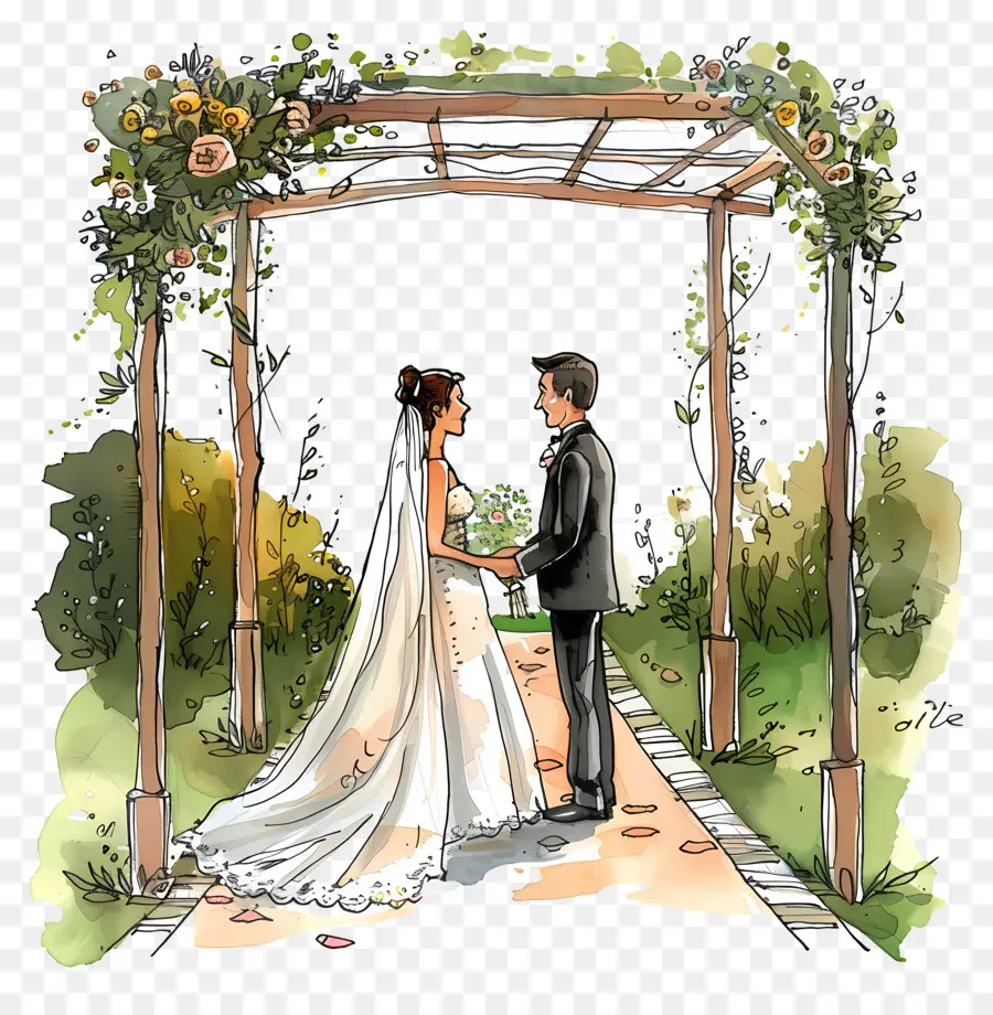 Свадьба на открытом воздухе，свадебная арка PNG
