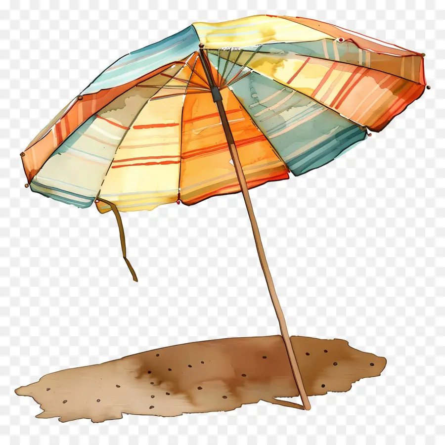 пляжный зонтик，полосатый зонтик PNG