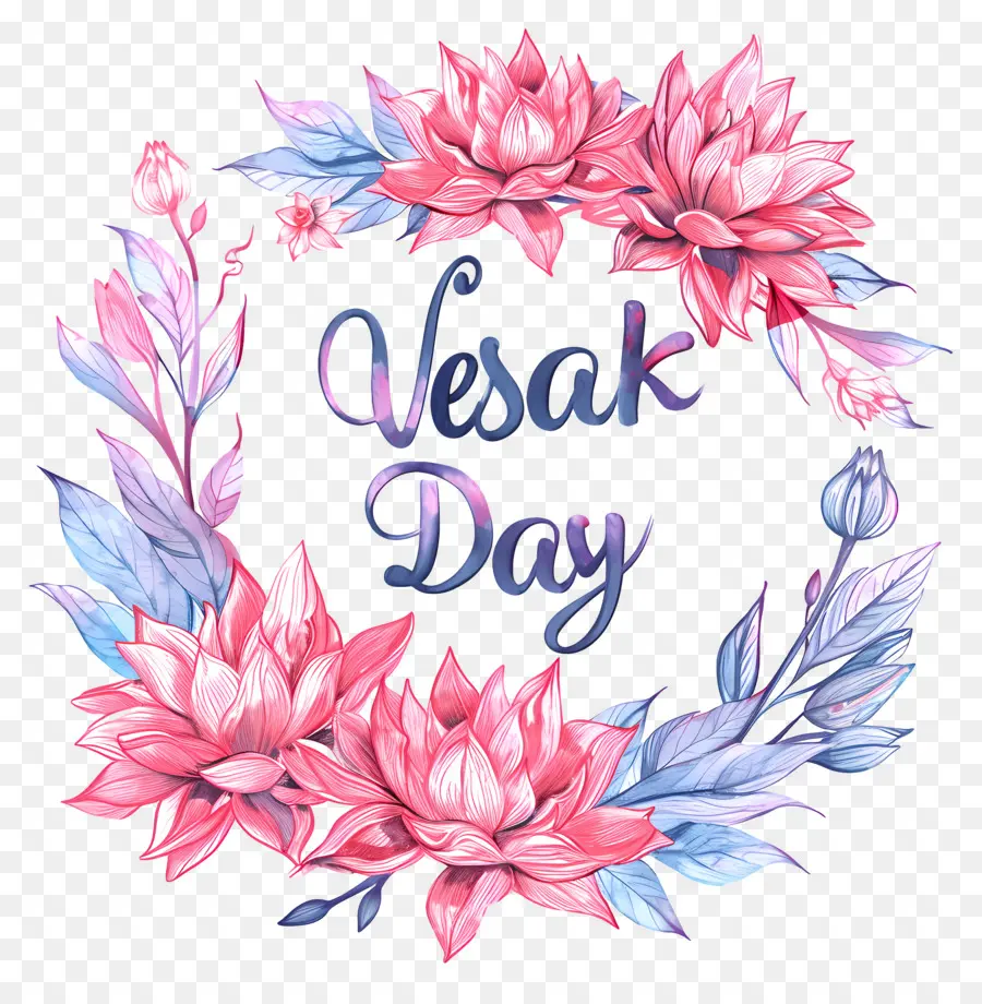 день Весак，Watercolor Flowers PNG