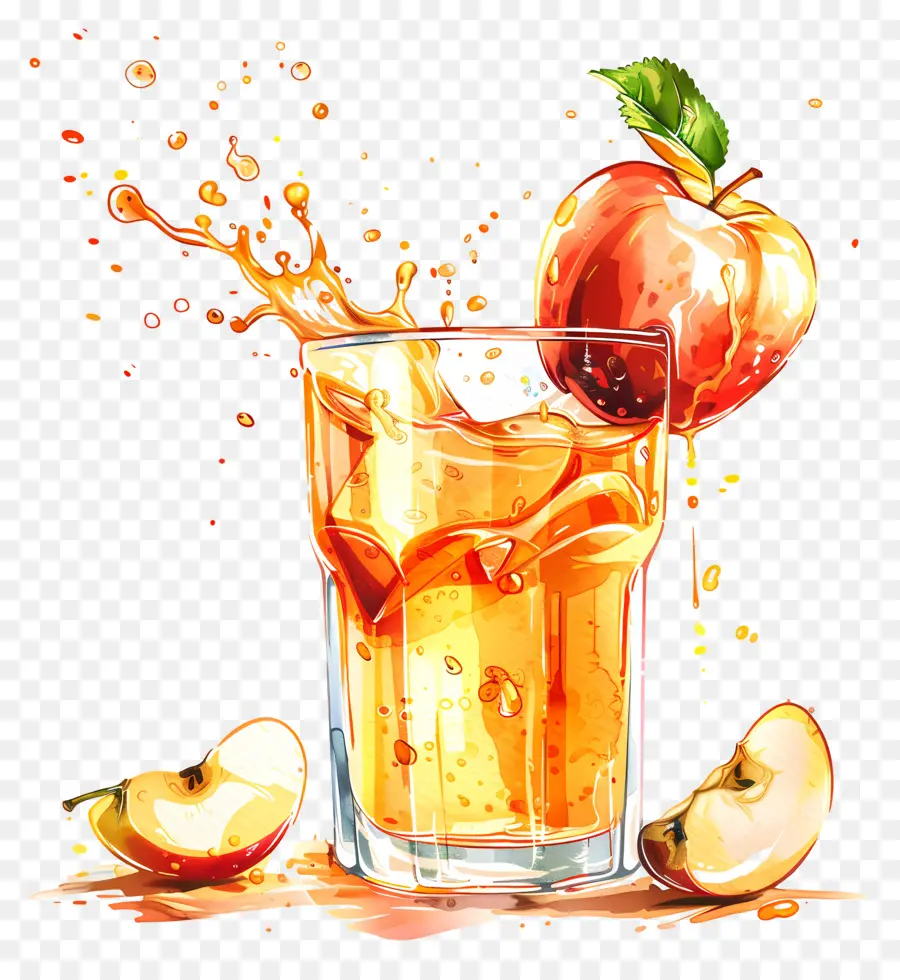 Яблочный сок，яблоко PNG