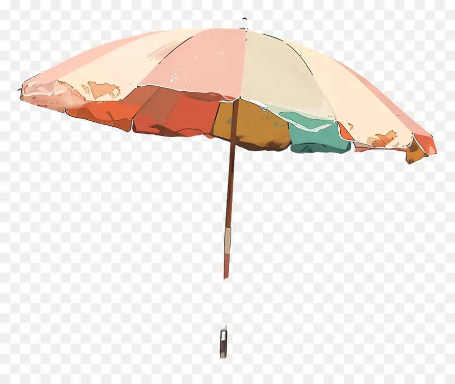 пляжный зонтик，красочный дизайн PNG