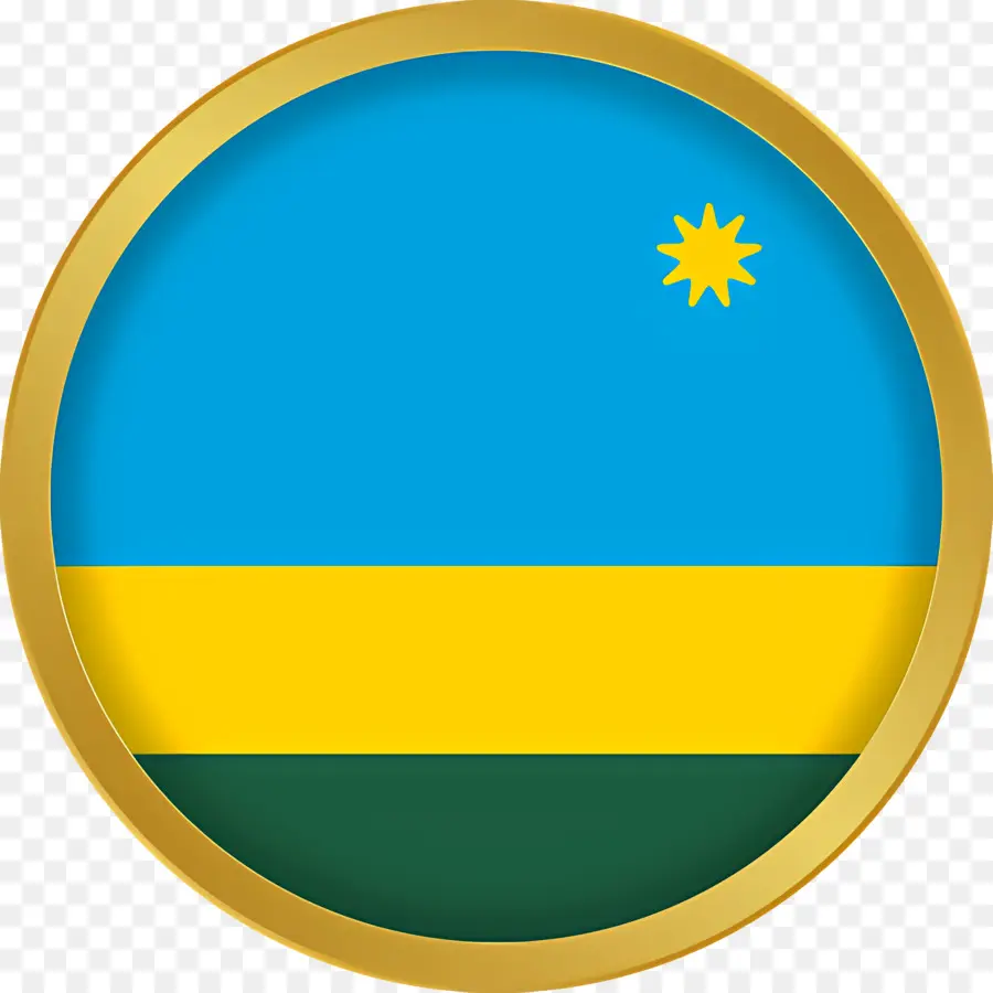 Флаг Руанды，синий и желтый флаг PNG