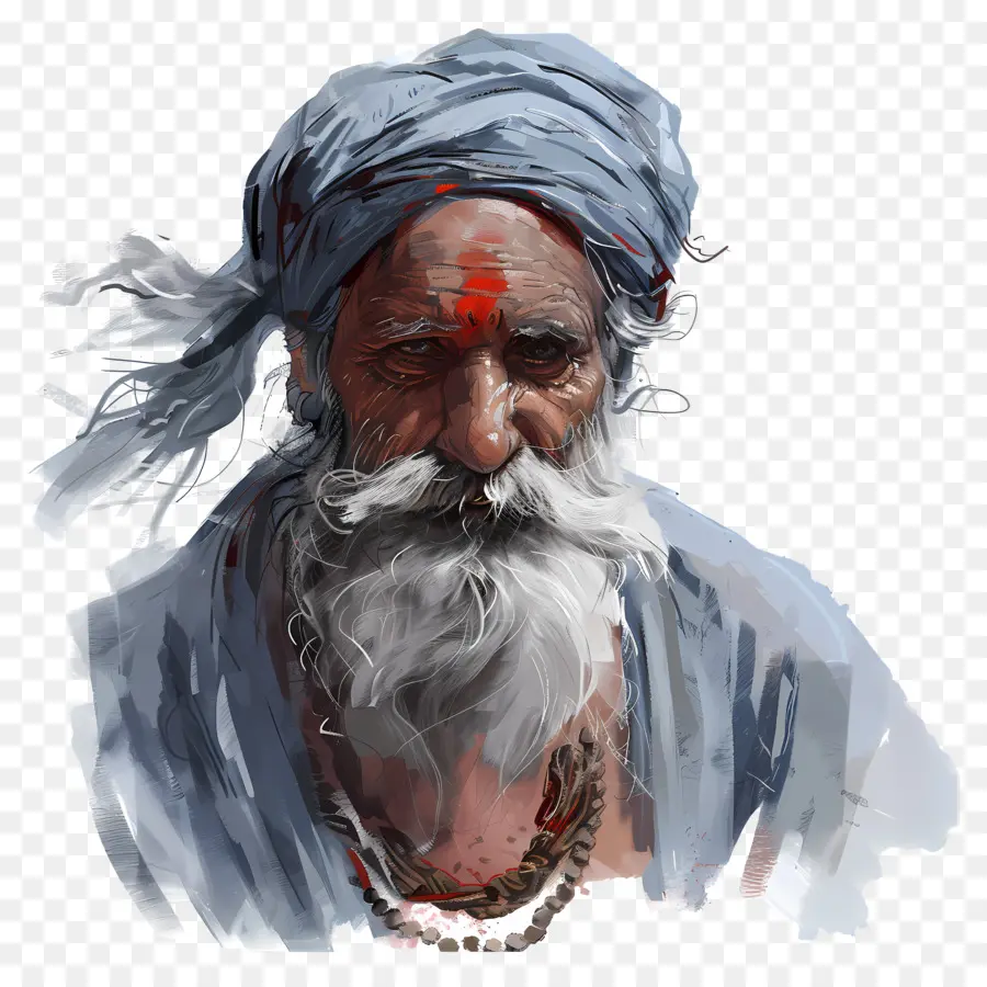 старый индийский человек，человек PNG