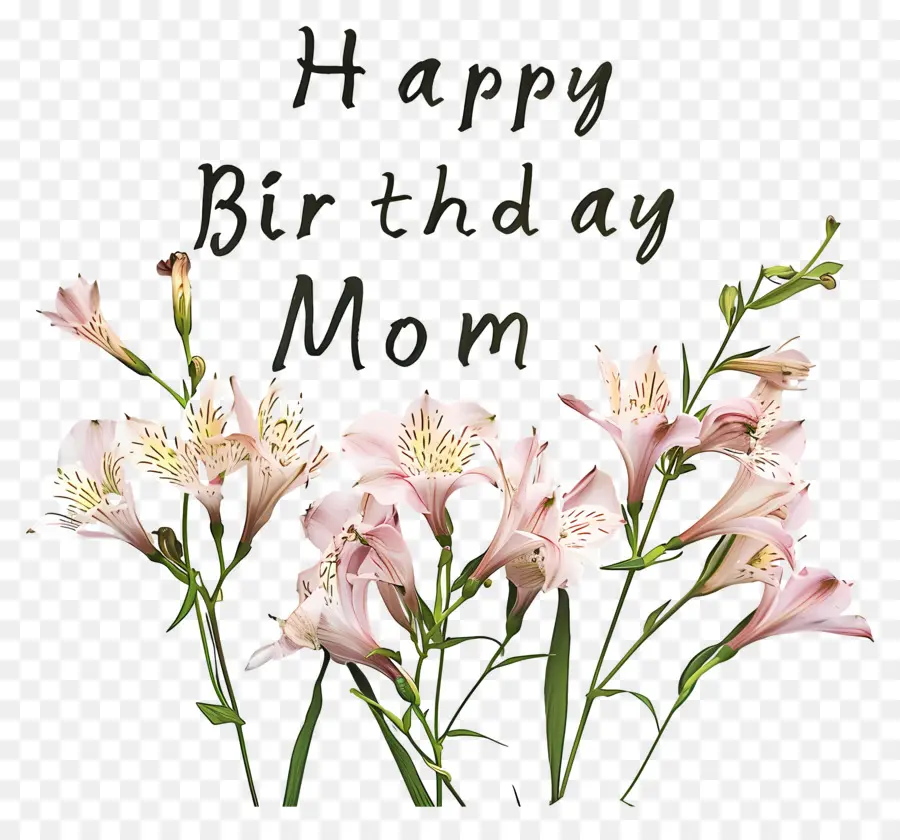 счастливые мамы день рождения，розовые лилии PNG