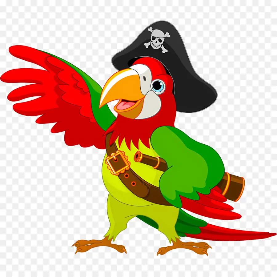 попугай пират，мультфильм попугай PNG