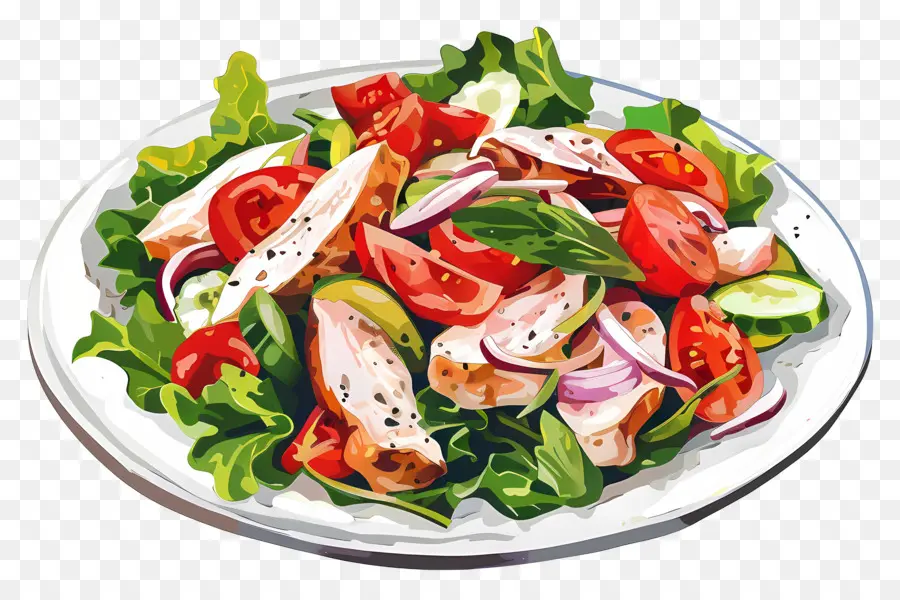 Куриный салат，здоровое питание PNG