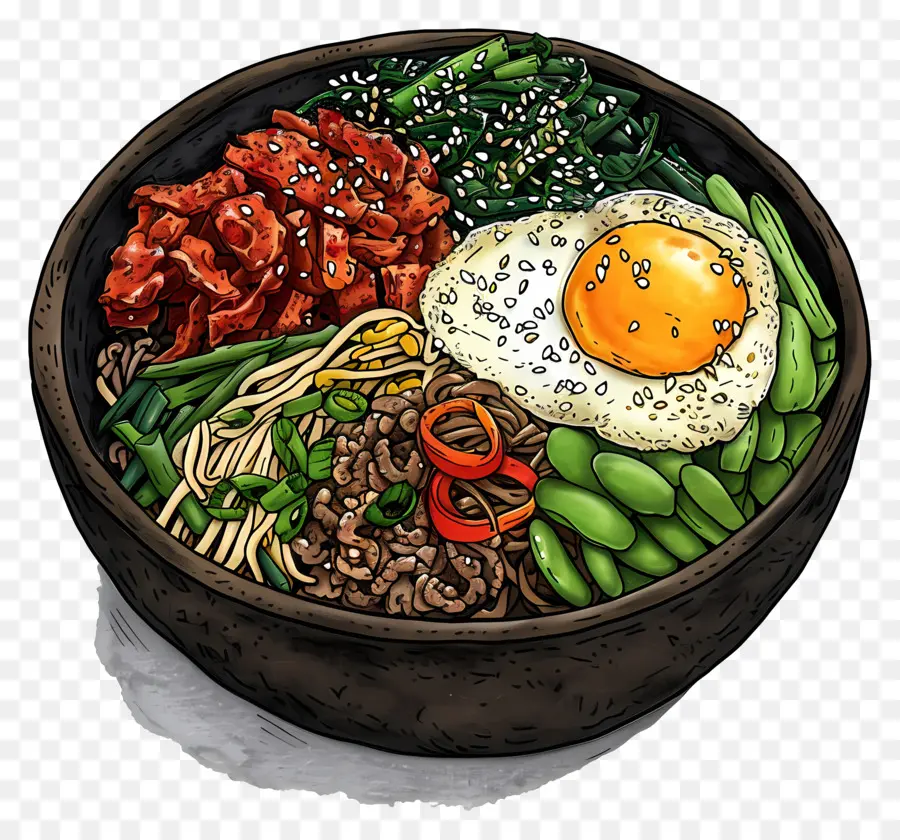 корейский пибимпаб，корейская кухня PNG