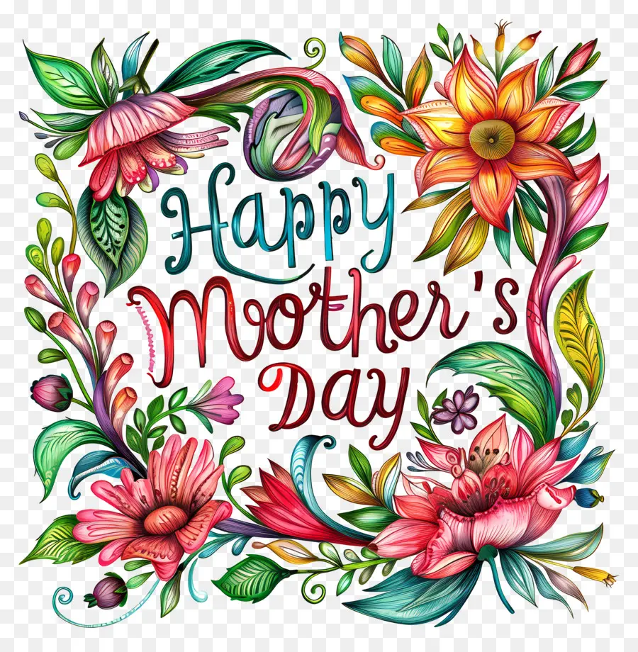 счастливый день матери，цветочные кадр PNG