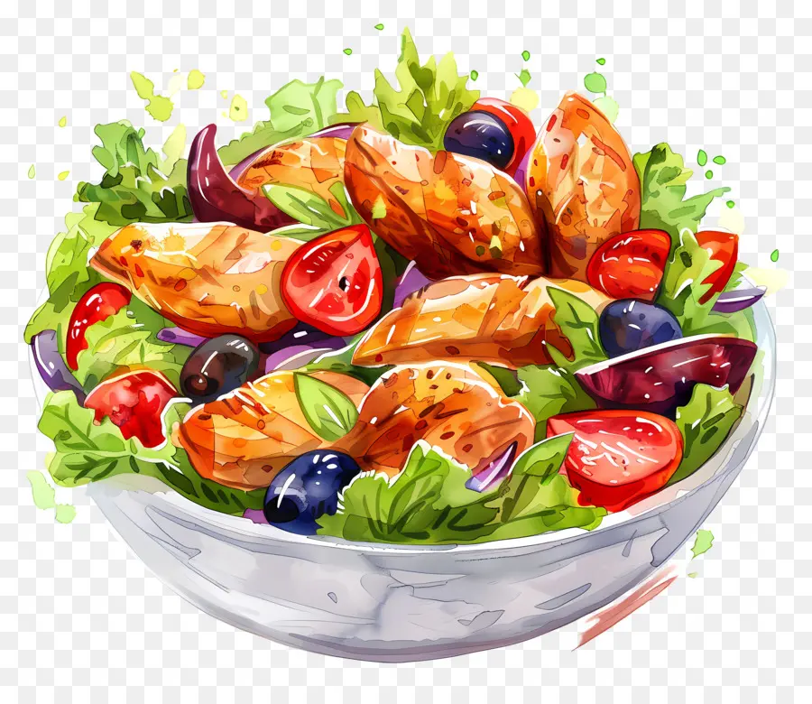 Куриный салат，помидоры Черри PNG