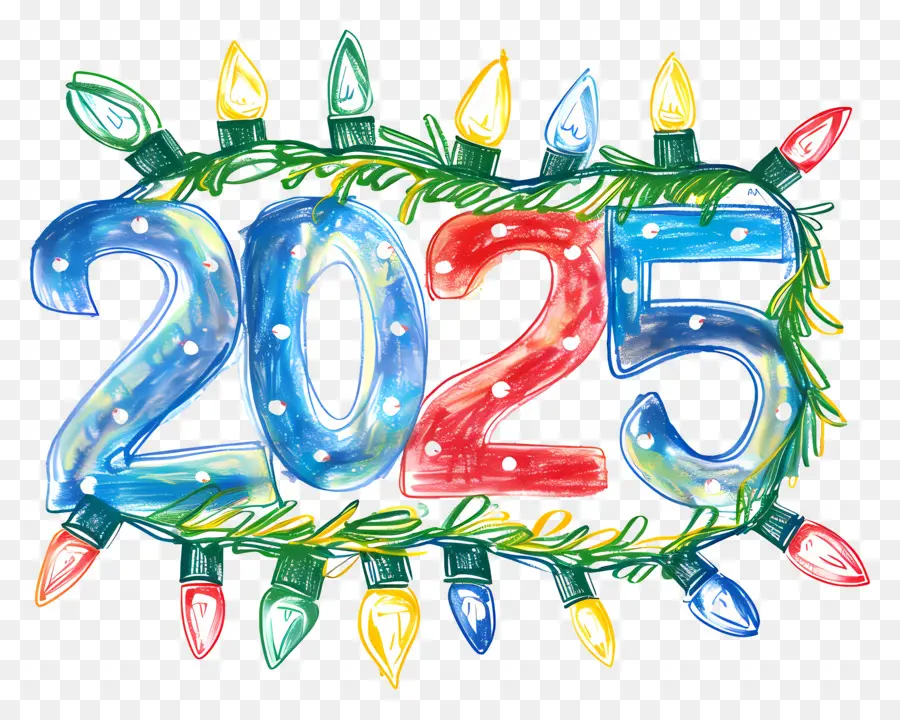 Новый год 2025，календарный год PNG