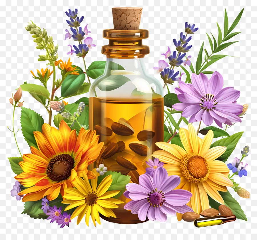 эфирное масло，цветы PNG