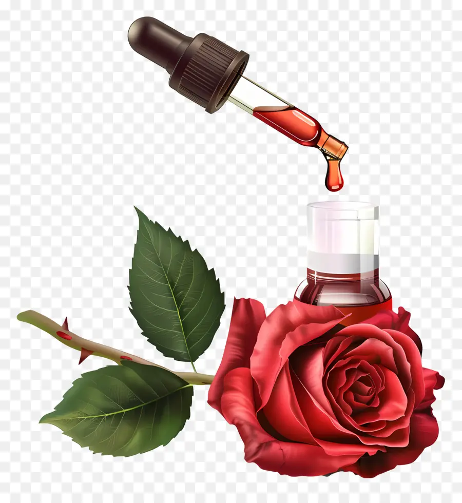 эфирное масло，красная роза PNG