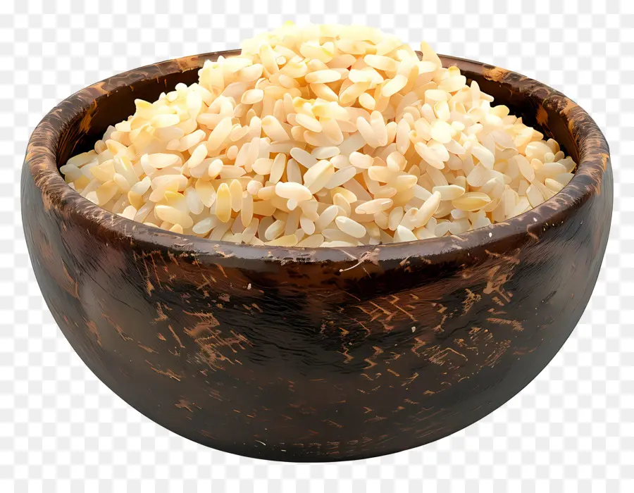 Вареный рис，Коричневый рис PNG