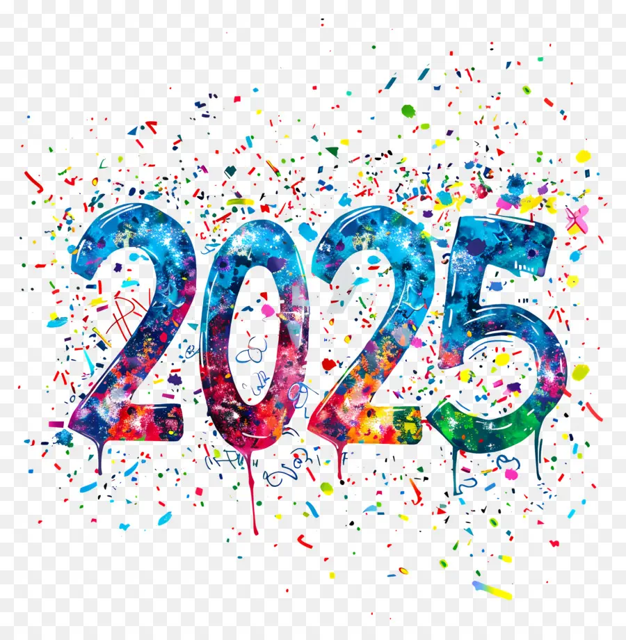 Новый год 2025，акварель PNG