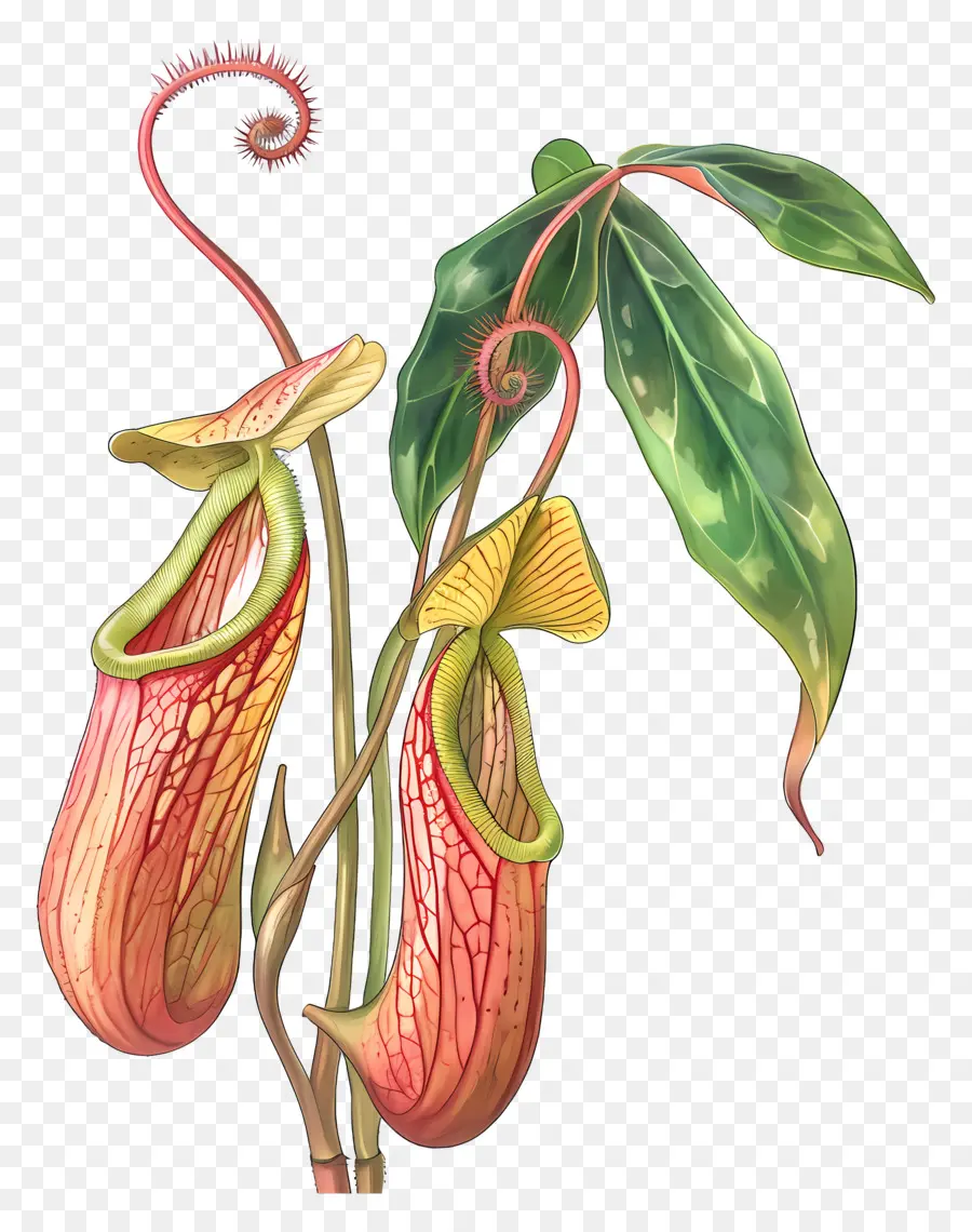 Кувшин Непентес，хищные растения PNG