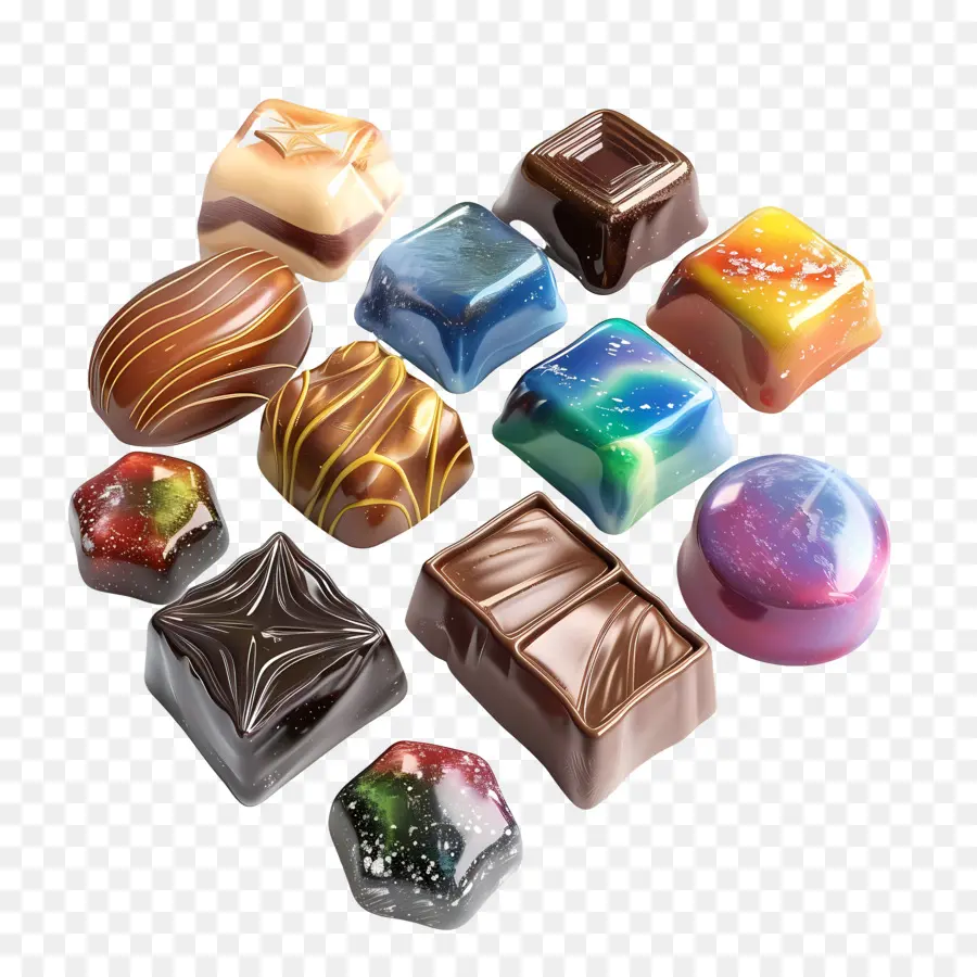 Красочные шоколадные конфеты，шоколад PNG