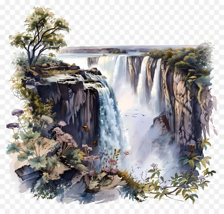 водопад Виктория，Зимбабве PNG