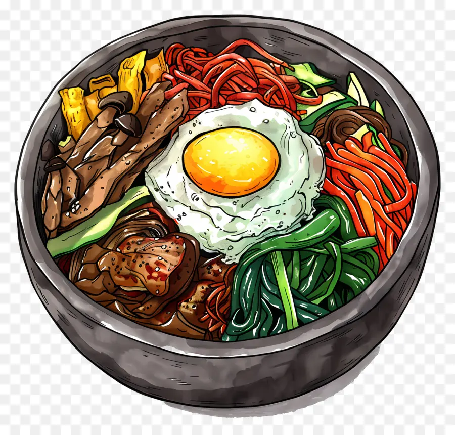 корейский пибимпаб，корейская еда PNG
