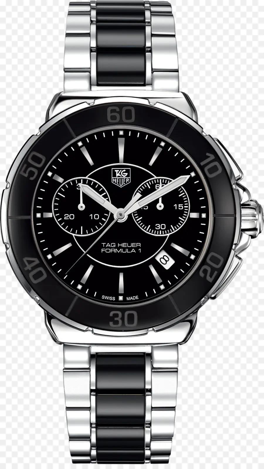 черно белые часы，маленькая секундная рука PNG