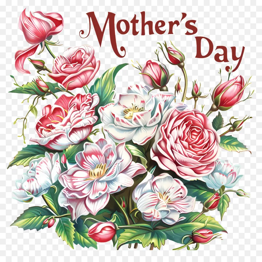 Mothers Day，розовые розы PNG