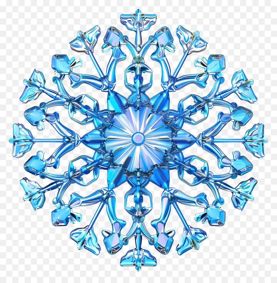 Синяя снежинка，Снежинка PNG