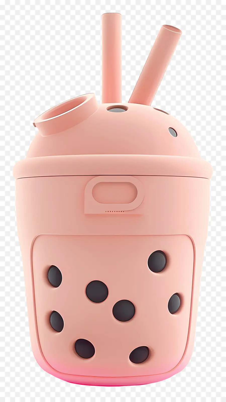 Боба чай，Розовый пластиковый контейнер PNG