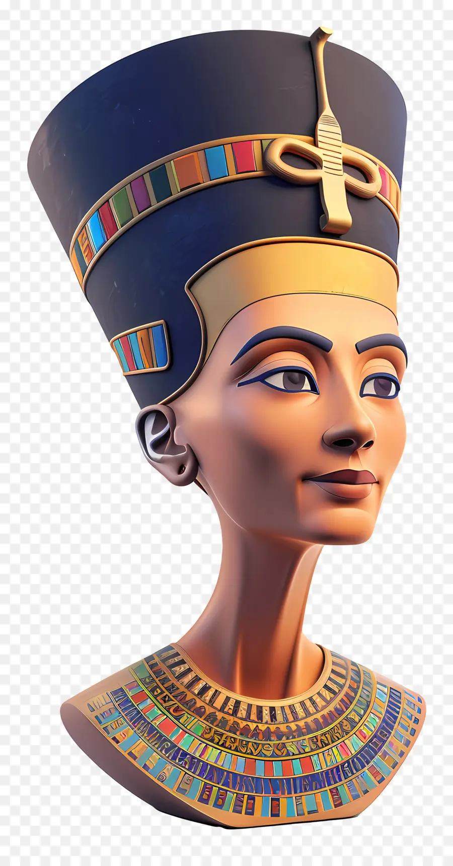 Бюст Нефертити，головной убор PNG