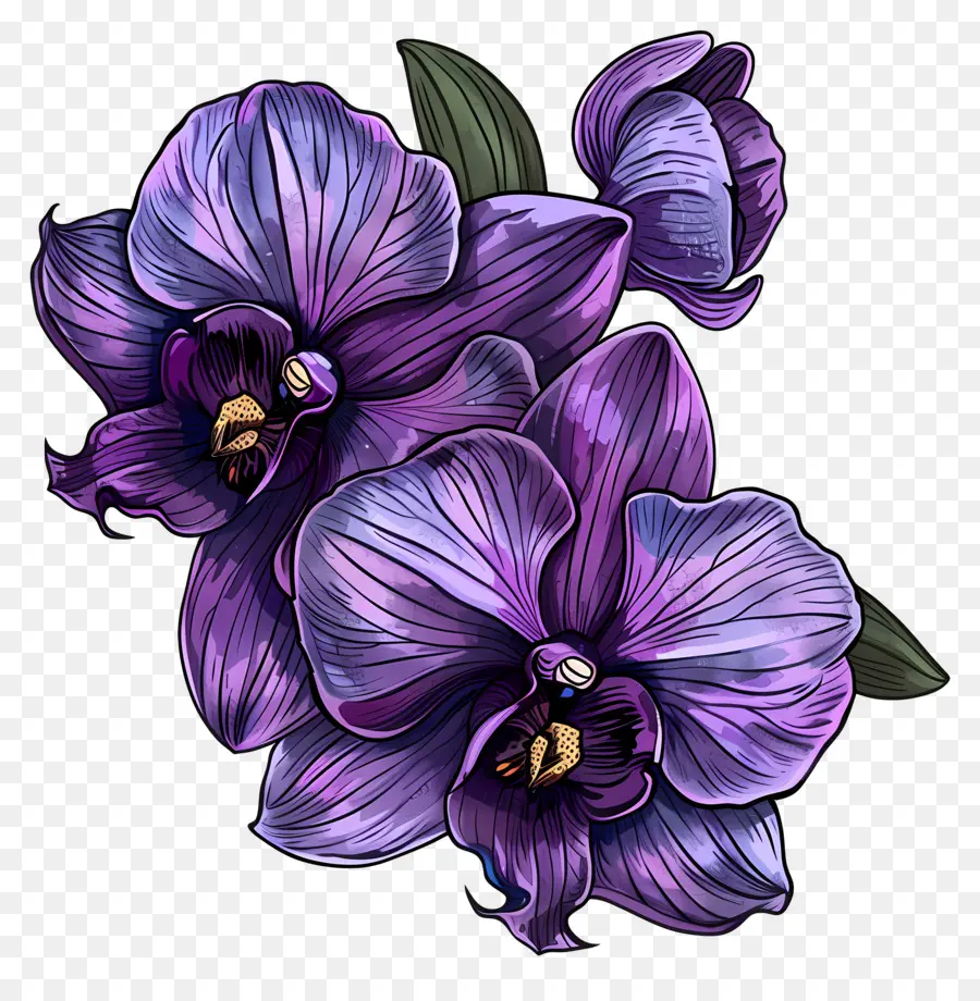 фиолетовый орхидеи，фиолетовые орхидеи PNG