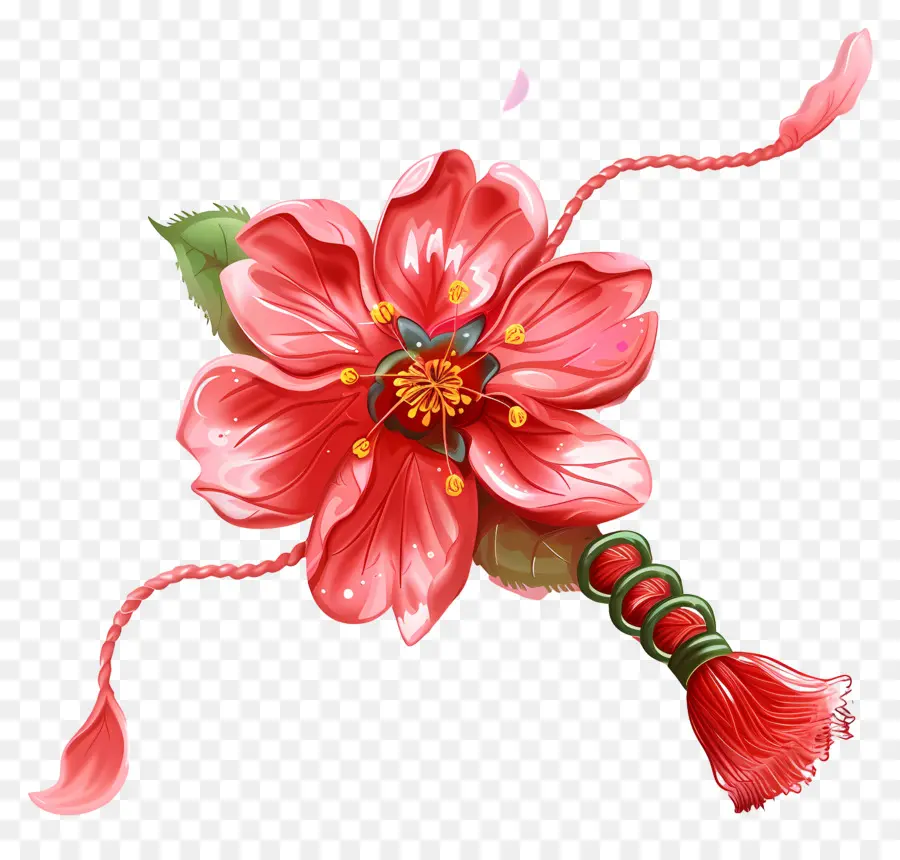 Ракша Bandhan，красная роза PNG