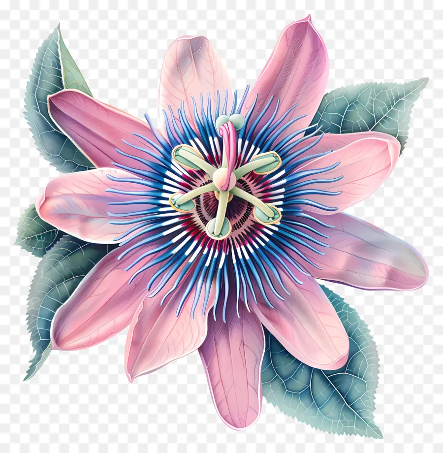 Пассифлора，розовый цветок PNG