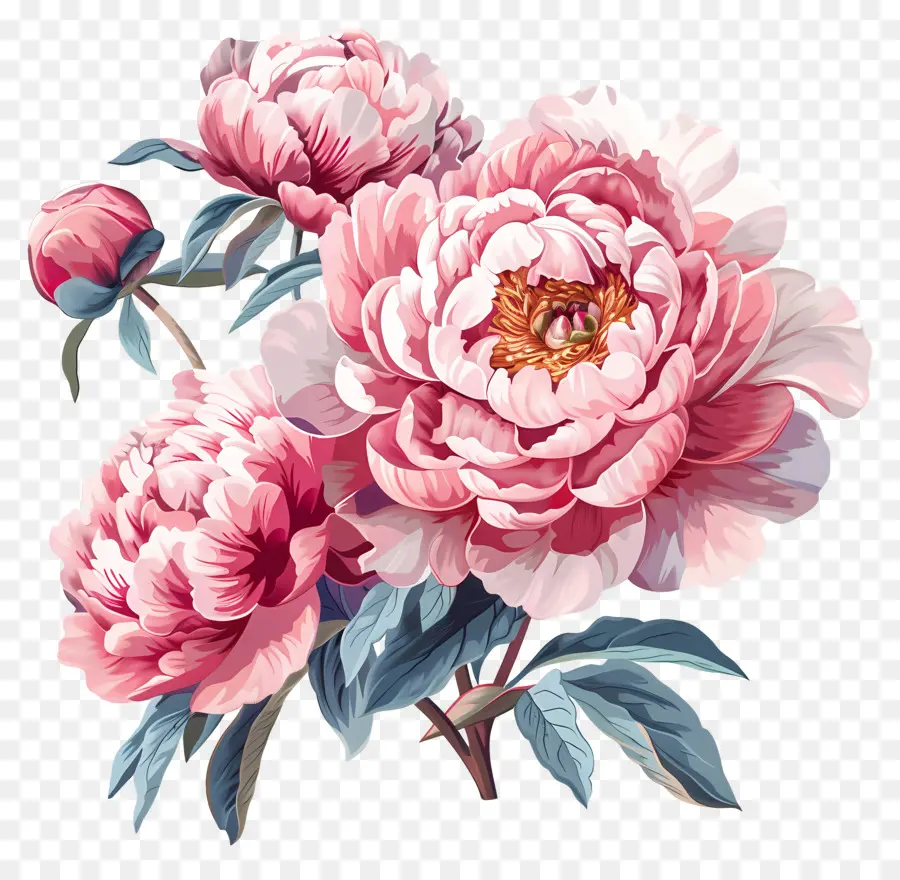 пионы розовые，Розовые пион цветы PNG