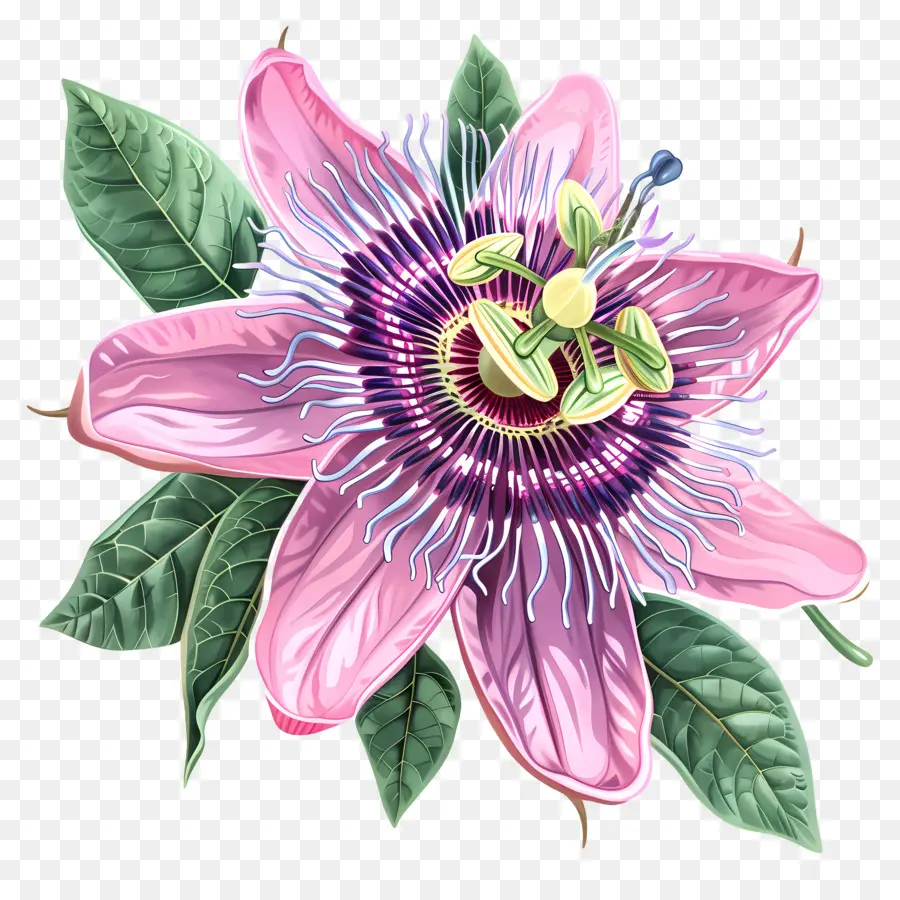 Пассифлора，цветочная иллюстрация PNG