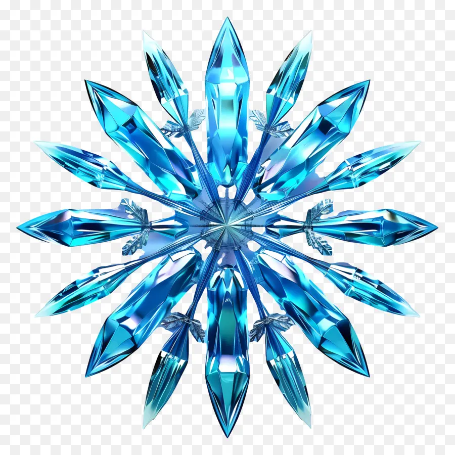 Синяя снежинка，Шесть заостренных звезд PNG