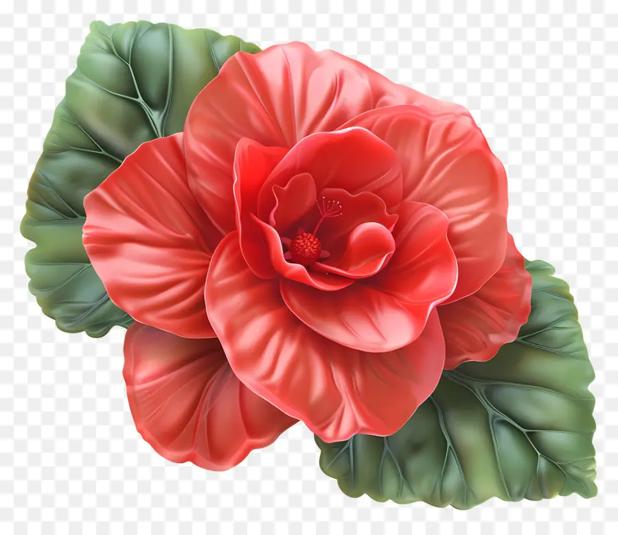 цветок бегония，Красный цветок гибискуса PNG