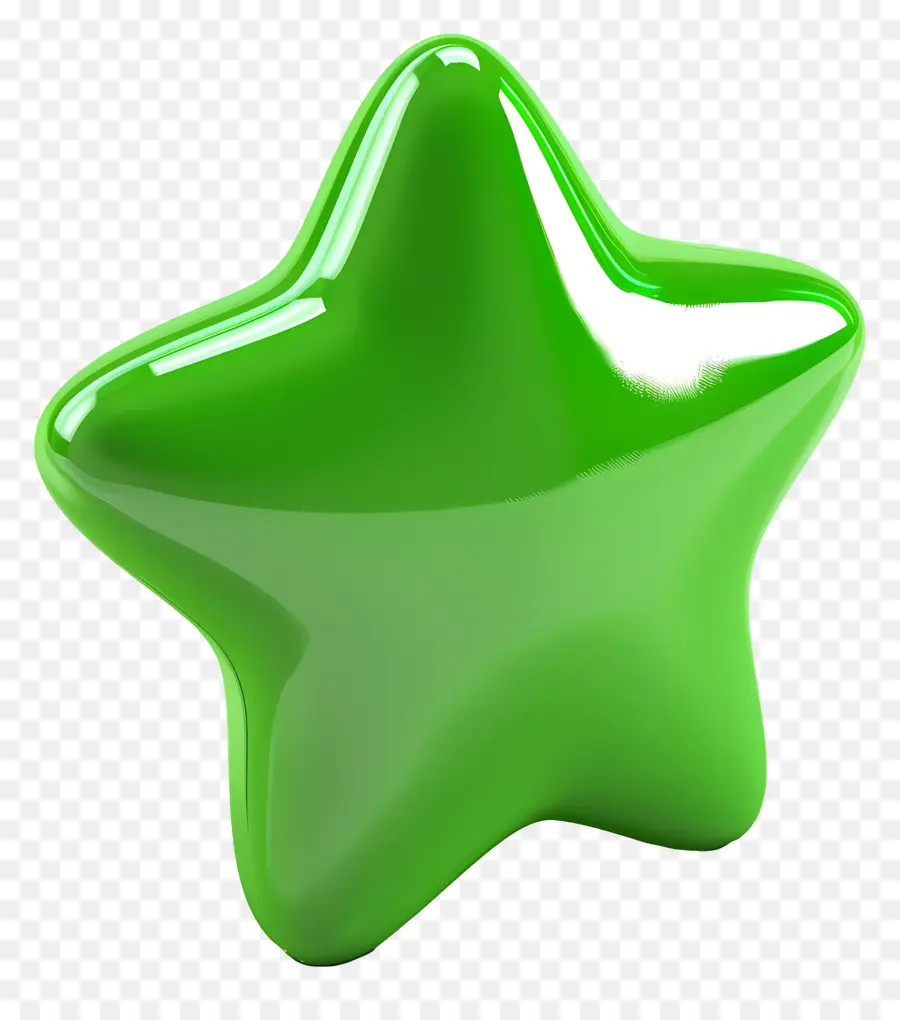 Зеленая звезда，Блестящие PNG