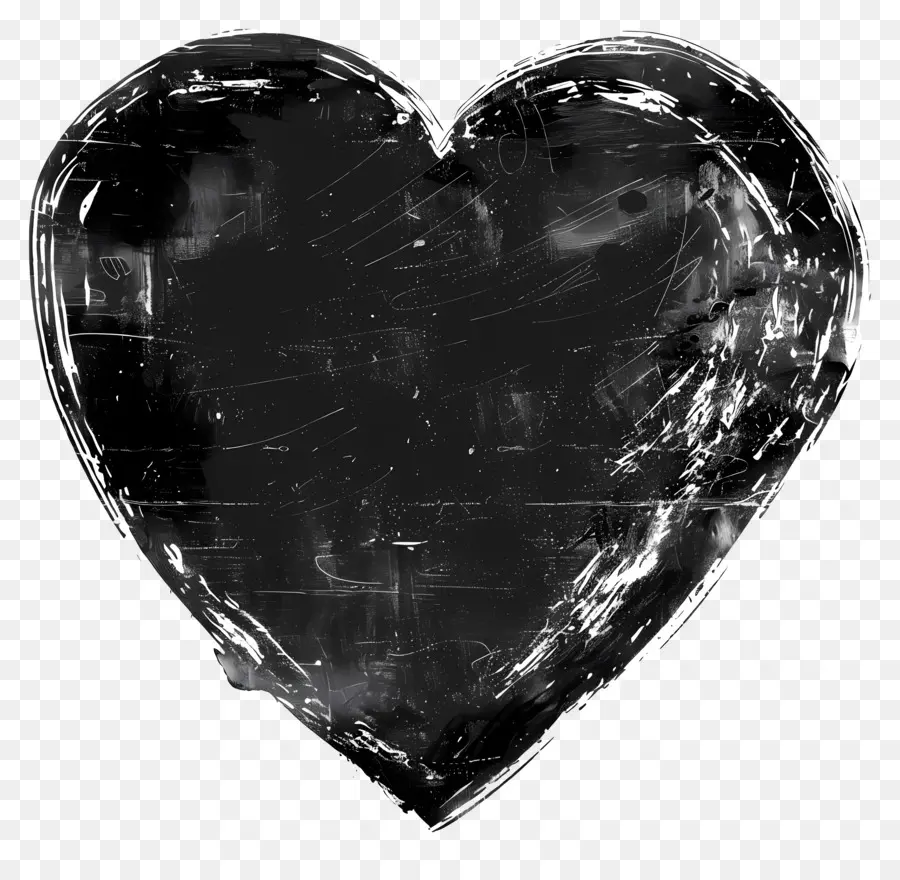 черное сердце，Гранж Сердце PNG