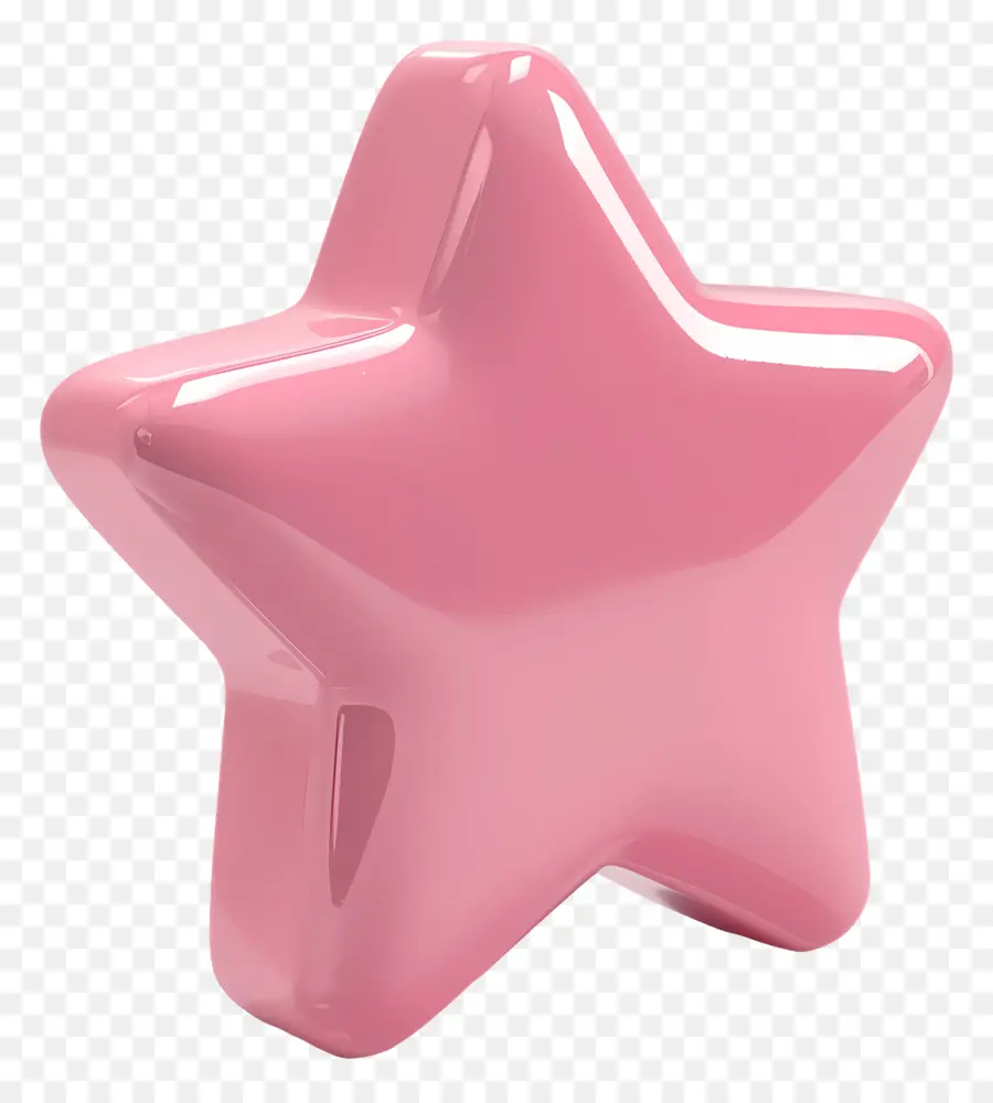 розовая звезда，блестящий пластик PNG