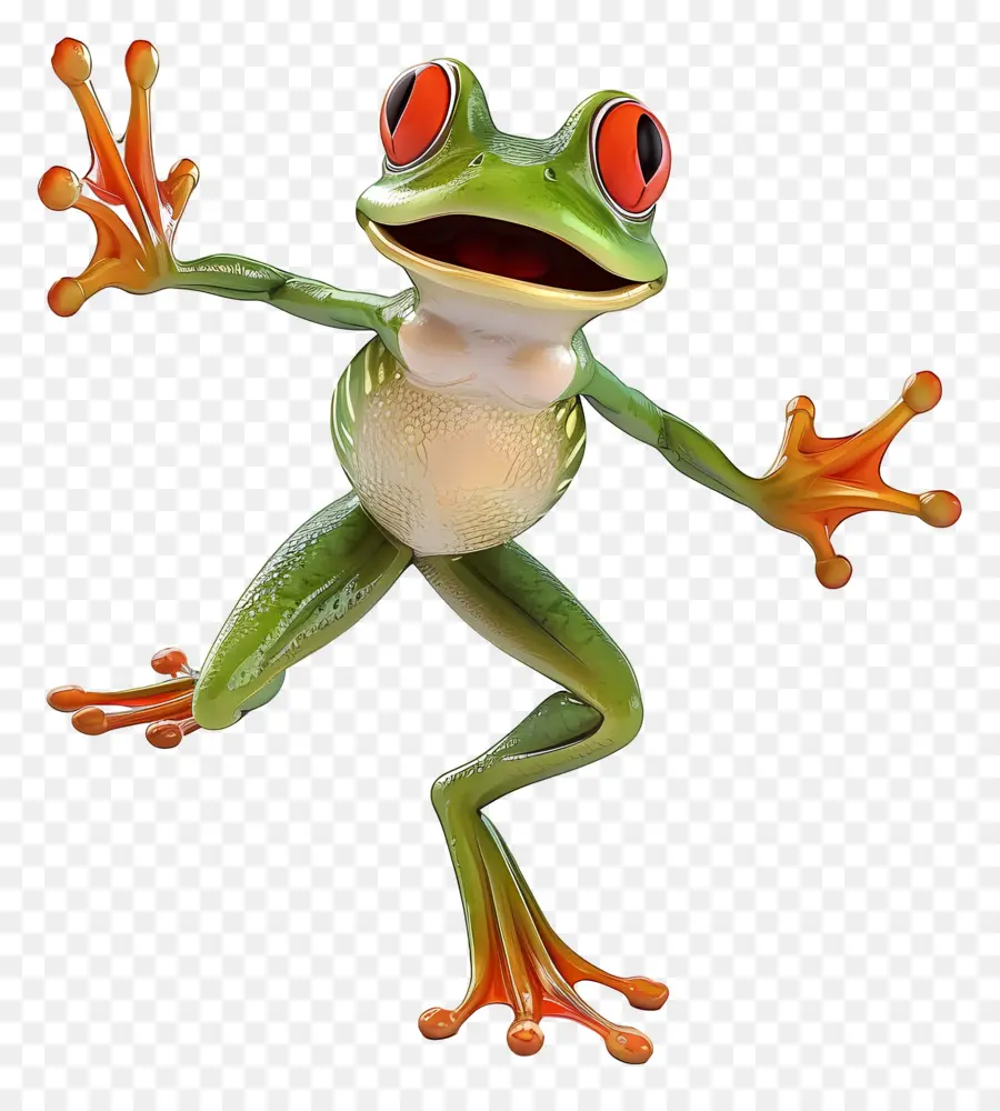 День прыжка лягушки，зеленая древесная лягушка PNG