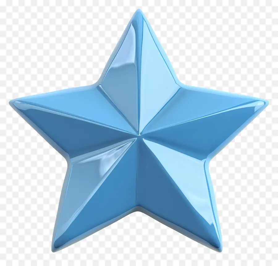 синяя звезда，Металлический внешний вид PNG